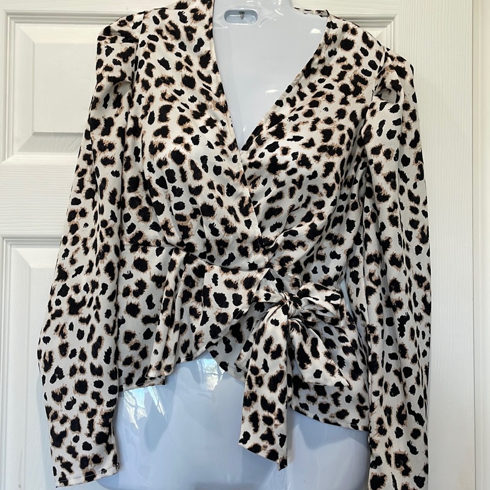 Express leopard xs blouse